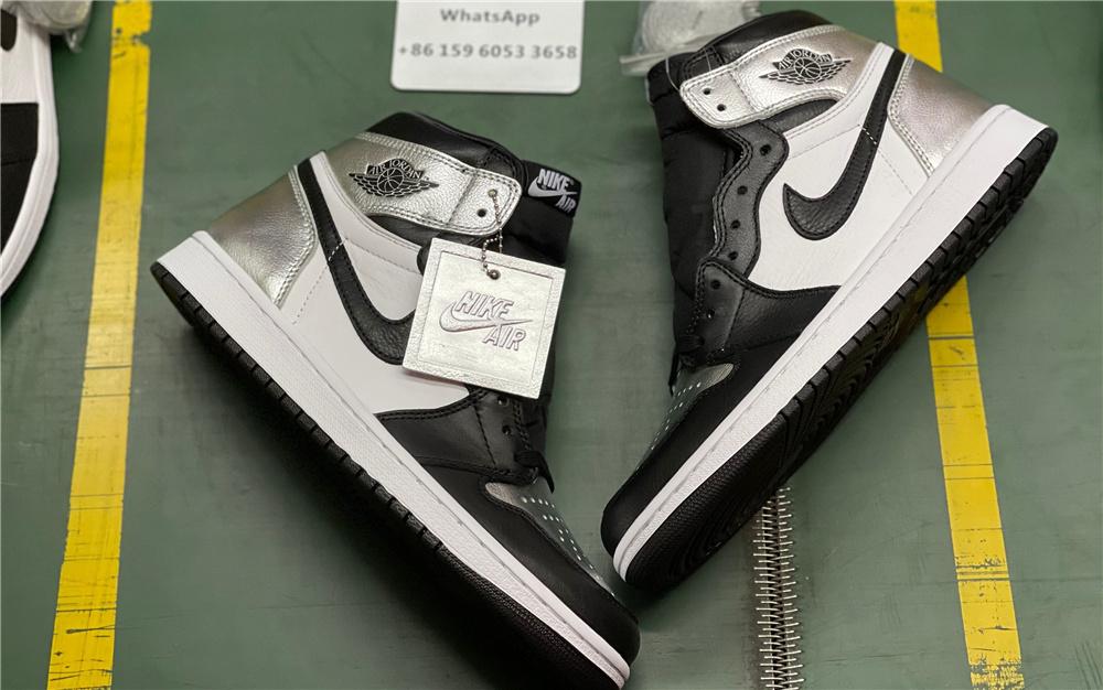 Pk god air Jordan 1 OG retro silver toe retail materials ready on March 10th